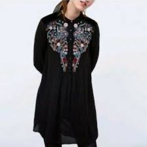 ZARA-EMBROIDERED Velvet Long Sleeve dress*NEW*